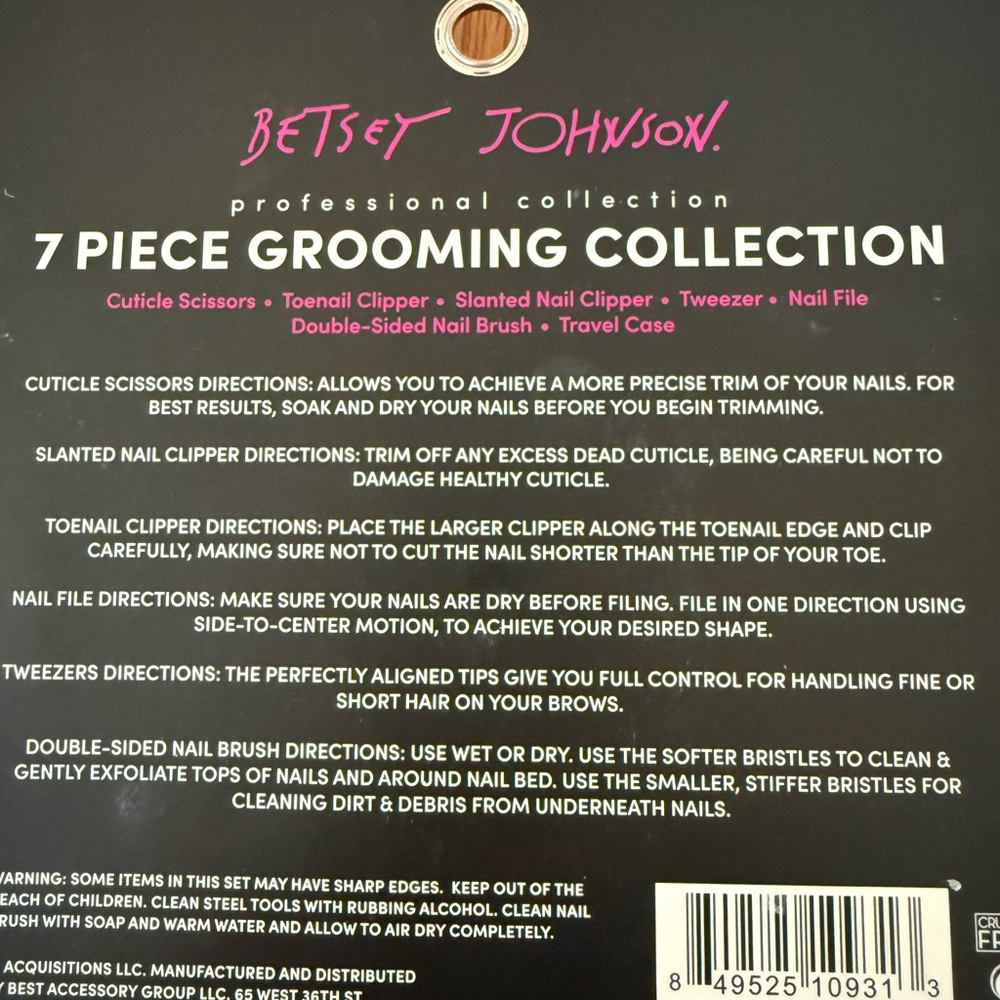 Betsey Johnson 7 Piece Grooming Collection - Picture 4 of 4